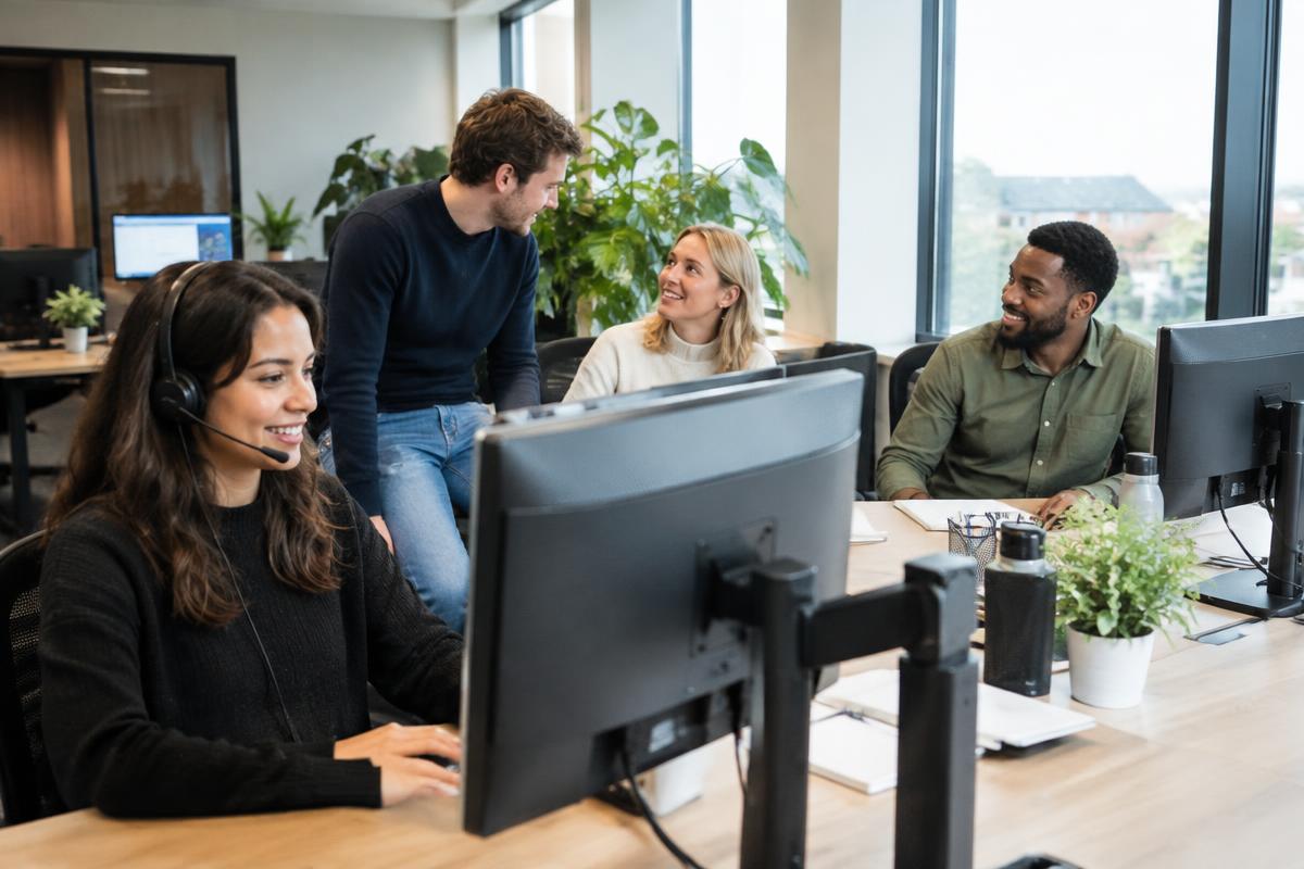 Medewerkers in een commerciële werkomgeving